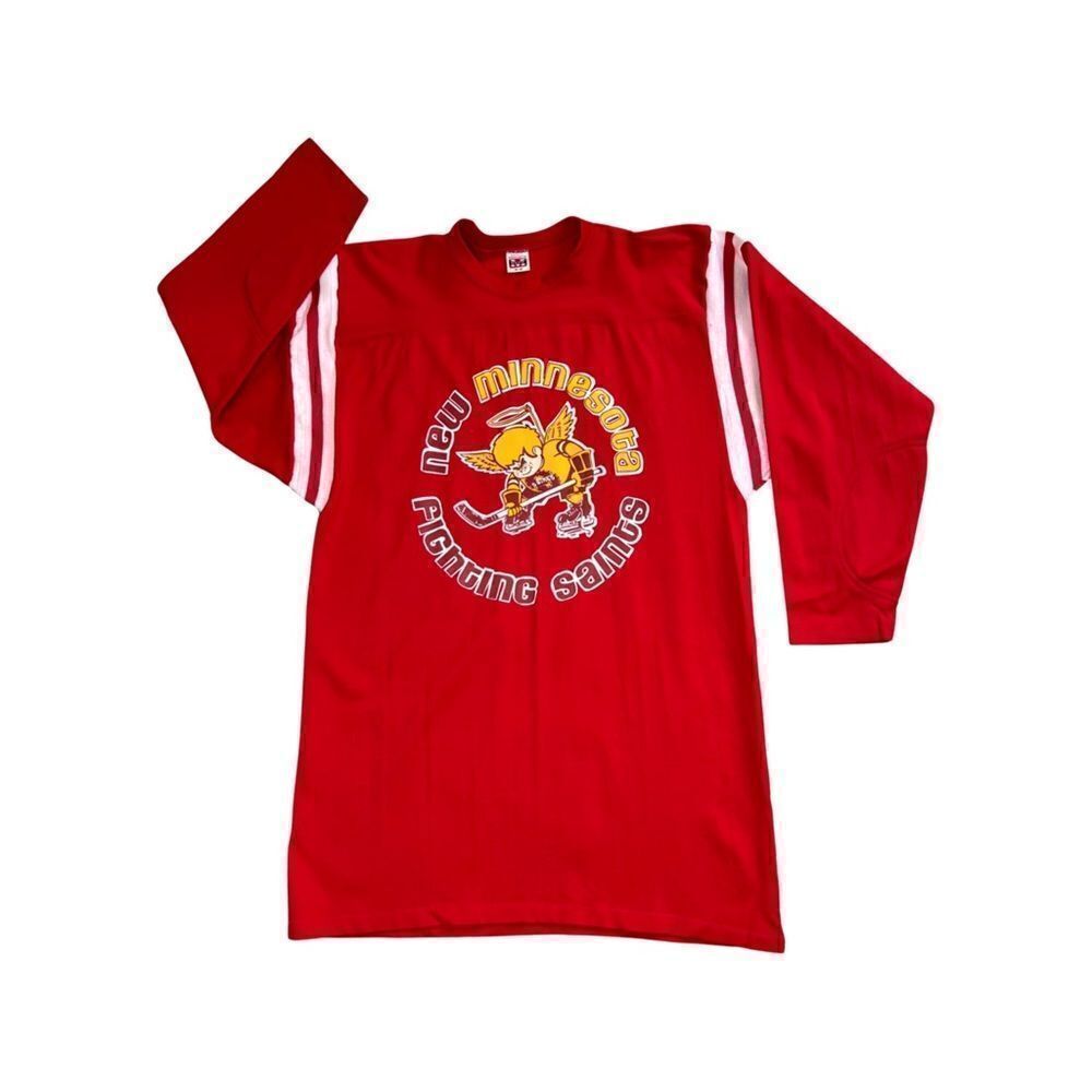 VINTAGE Hockey Sweater New Minnesota Fighting Saints Sz 46-48 S/M